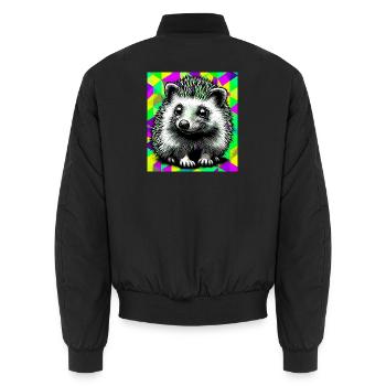 Igel - Unisex Bomberjacke - Schwarz - Hinten - AI Model Male 185 light (185cm)