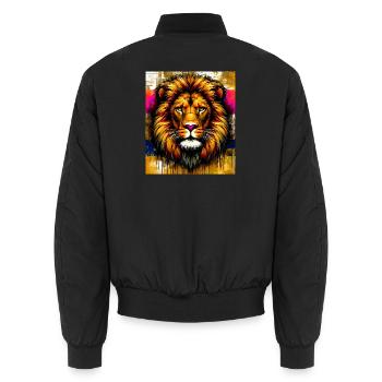 lion - Bomber unisexe - noir - Dos - AI Model Male 185 light (185cm)