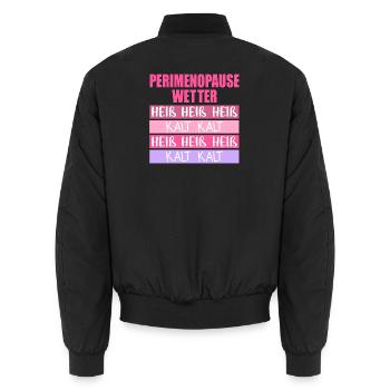Wechseljahre Perimenopause Hitze - Unisex Bomberjacke - Schwarz - Hinten - AI Model Male 185 light (185cm)