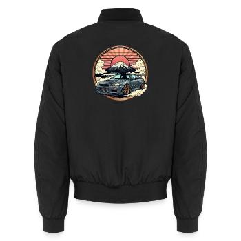 JDM Auto Japanisches Retro-Autorennen Drift-Legende - Unisex Bomberjacke - Schwarz - Hinten - AI Model Male 185 light (185cm)