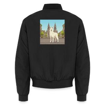 Can de Palleiro Peregrino - Unisex Bomber Jacket - black - Back - AI Model Male 185 light (185cm)