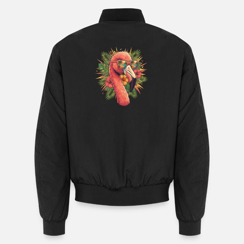 Flamingo Tropen - Unisex Bomberjacke - Schwarz