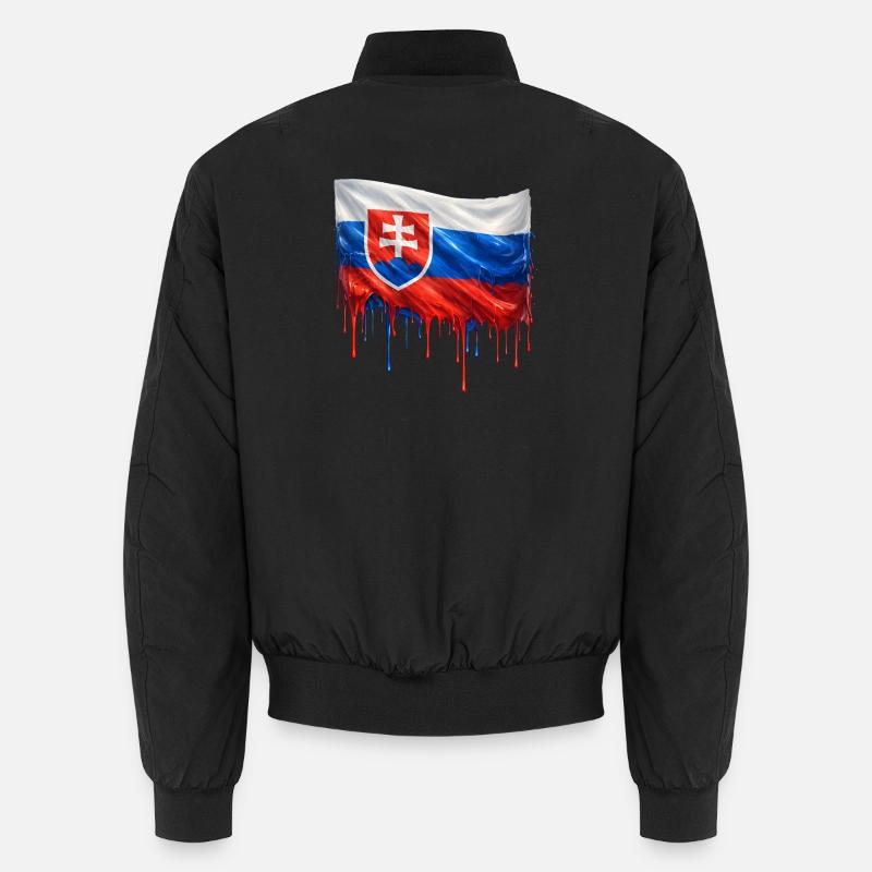 Flagge Slowakei Farbklecks - Unisex Bomberjacke - Schwarz