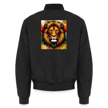 lion - Unisex Bomber Jacket - black - Back - AI Model Male 185 light (185cm)