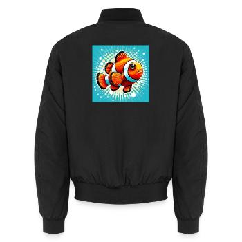 Clownfisch - Unisex Bomberjacke - Schwarz - Hinten - AI Model Male 185 light (185cm)