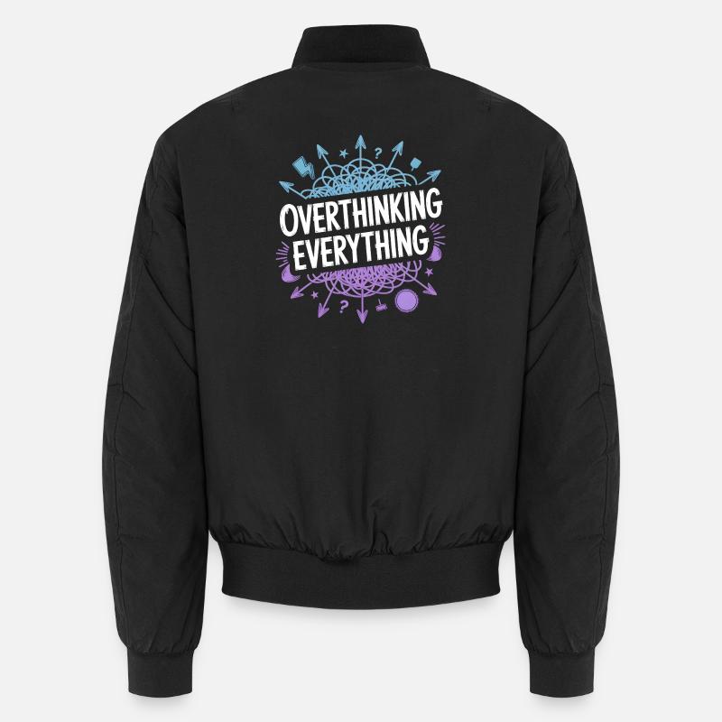 Overthinking Everything ADHD Chaos - Unisex Bomber Jacket - black