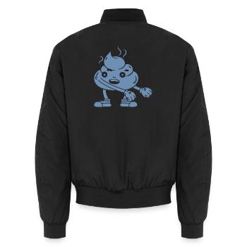 Funny poop pile dancing - Unisex Bomber Jacket - black - Back - AI Model Male 185 light (185cm)
