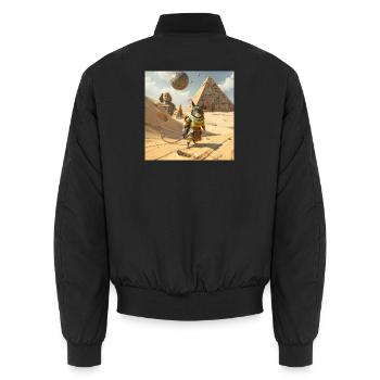 Abenteuerlustige Ratte in Ägypten - Unisex Bomberjacke - Schwarz - Hinten - AI Model Male 185 light (185cm)