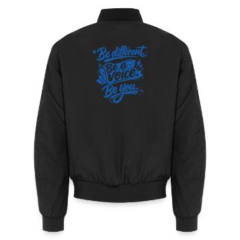 Être différent. Sois une voix. Sois toi-même. - Bomber unisexe - noir - Dos - AI Model Male 185 light (185cm)
