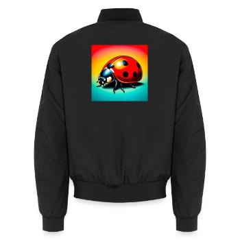 Marienkäfer - Unisex Bomberjacke - Schwarz - Hinten - AI Model Male 185 light (185cm)