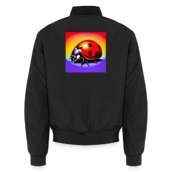 Marienkäfer - Unisex Bomberjacke - Schwarz - Hinten - AI Model Male 185 light (185cm)