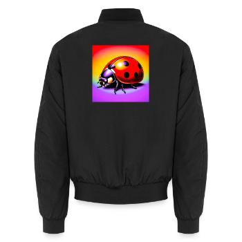 Marienkäfer - Unisex Bomberjacke - Schwarz - Hinten - AI Model Male 185 light (185cm)