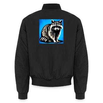 Raton laveur - Bomber unisexe - noir - Dos - AI Model Male 185 light (185cm)