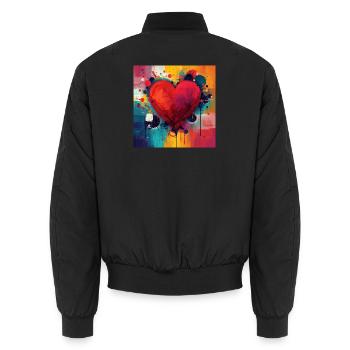 Vivid Heart Graffiti - Unisex Bomberjacke - Schwarz - Hinten - AI Model Male 185 light (185cm)