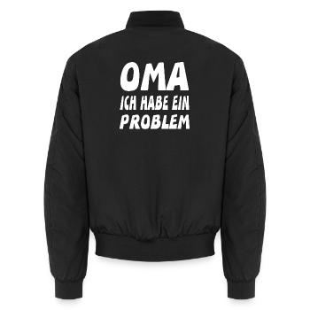 Oma - Unisex Bomberjacke - Schwarz - Hinten - AI Model Male 185 light (185cm)