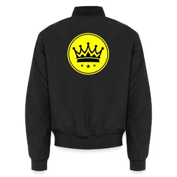 Crown Symbol - Unisex Bomber Jacket - black - Back - AI Model Male 185 light (185cm)