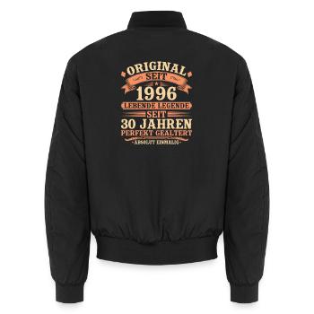 Original 1996 – Legendär & Vintage 30. Geburtstag - Unisex Bomberjacke - Schwarz - Hinten - AI Model Male 185 light (185cm)
