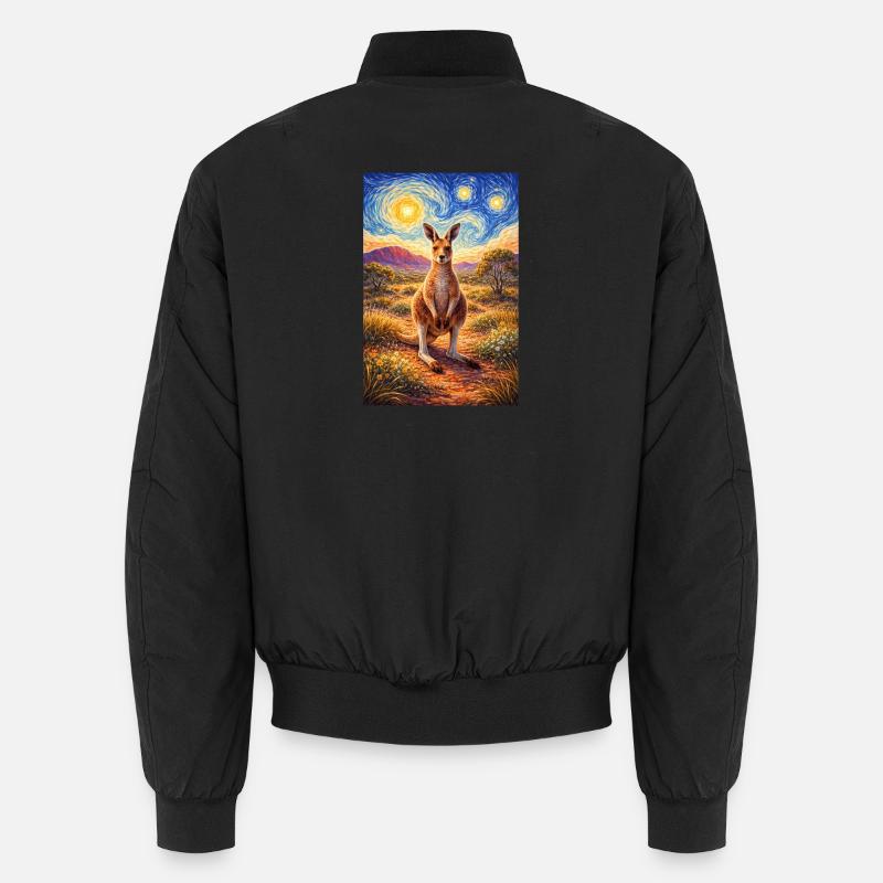 Kangaroo under Starry Night Unisex Bomber Jacket