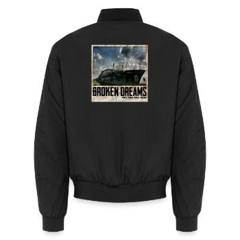 Broken Dreams Boat Art Belgium - Unisex Bomberjacke - Schwarz - Hinten - AI Model Male 185 light (185cm)