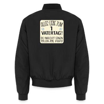 Erster Vatertag Papa Baby - Unisex Bomberjacke - Schwarz - Hinten - AI Model Male 185 light (185cm)