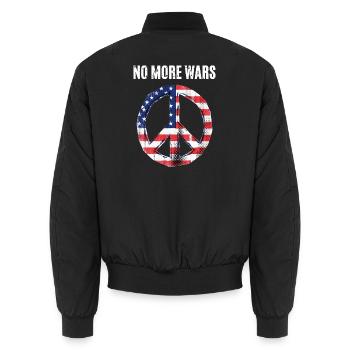 Peace USA Flag Against War - Bomber unisexe - noir - Dos - AI Model Male 185 light (185cm)