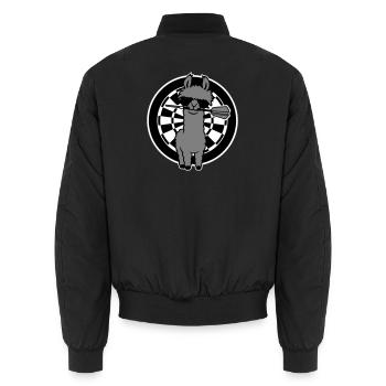 Cooles Lama Dartscheibe Sonnenbrille Dartpfeil Süß - Unisex Bomberjacke - Schwarz - Hinten - AI Model Male 185 light (185cm)