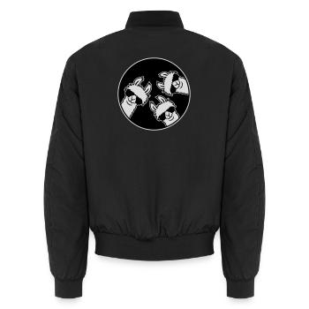 Drei Coole Lamas Sonnenbrille Kreis Badge Lustig - Unisex Bomberjacke - Schwarz - Hinten - AI Model Male 185 light (185cm)