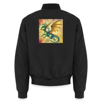 Drache - Unisex Bomberjacke - Schwarz - Hinten - AI Model Male 185 light (185cm)
