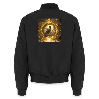 Raven in Luminous Ring - Unisex Bomber Jacket - black - Back - AI Model Male 185 light (185cm)