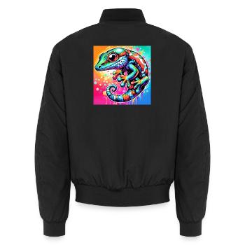 Gecko - Bomber unisexe - noir - Dos - AI Model Male 185 light (185cm)