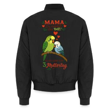 3. Muttertag - Unisex Bomberjacke - Schwarz - Hinten - AI Model Male 185 light (185cm)