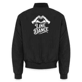 Logo de Cœur de la danse en ligne - Bomber unisexe - noir - Dos - AI Model Male 185 light (185cm)
