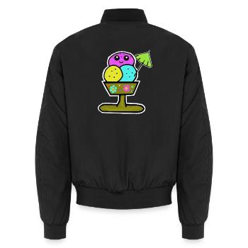 Bunter Eisbecher Eiscreme Eiskreme Eis - Unisex Bomber Jacket - black - Back - AI Model Male 185 light (185cm)