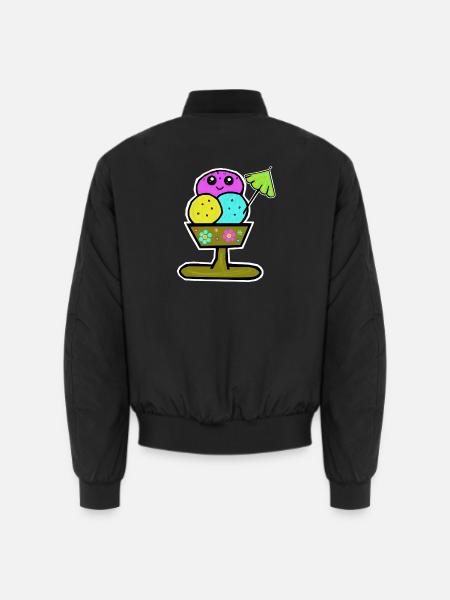Bunter Eisbecher Eiscreme Eiskreme Eis - Unisex Bomber Jacket - black