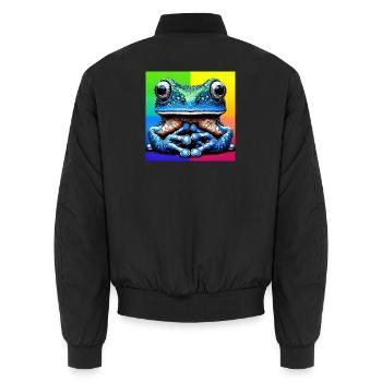 Frosch - Unisex Bomberjacke - Schwarz - Hinten - AI Model Male 185 light (185cm)