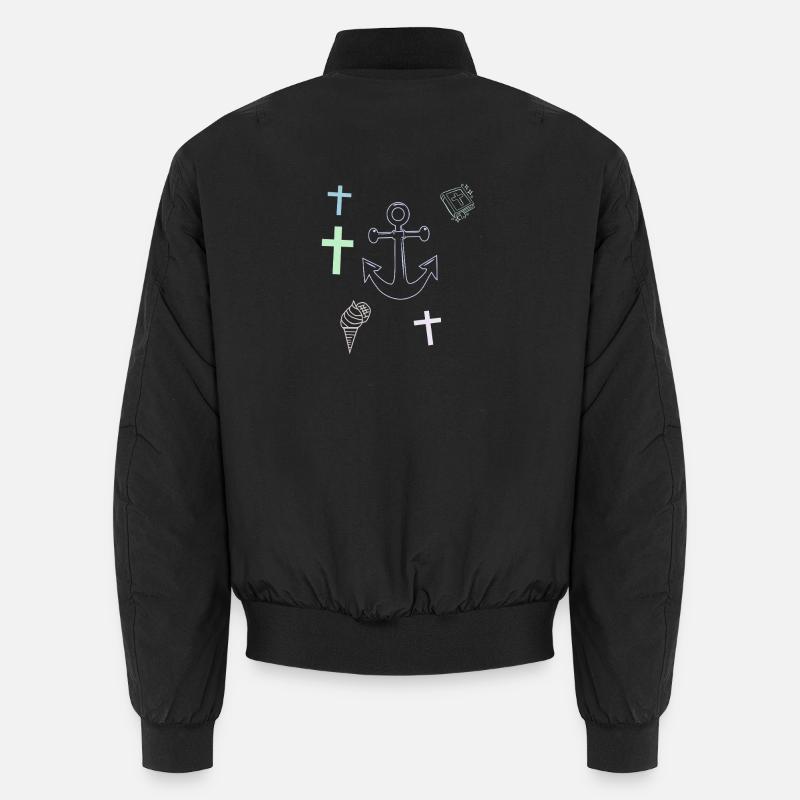 Anker Kreuz Eis maritim - Unisex Bomber Jacket - black