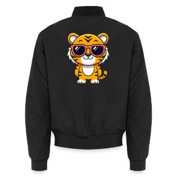 Tigre cartoon lunettes soleil - Bomber unisexe - noir - Dos - AI Model Male 185 light (185cm)