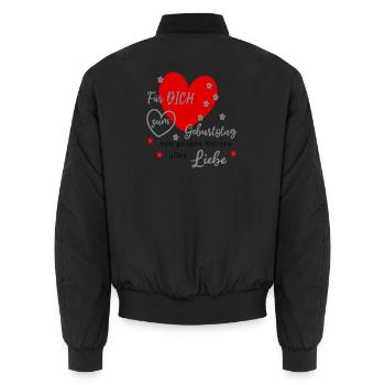 Für DICH zum Geburtstag Liebe - Unisex Bomberjacke - Schwarz - Hinten - AI Model Male 185 light (185cm)