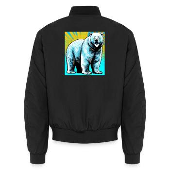 Eisbär - Unisex Bomberjacke - Schwarz - Hinten - AI Model Male 185 light (185cm)
