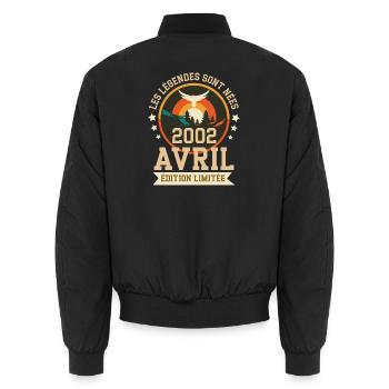 Légende Née Avril 2002 Édition Limitée - Bomber unisexe - noir - Dos - AI Model Male 185 light (185cm)