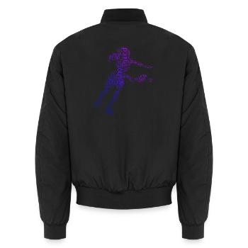 Pickleball scene Design für Pickleball Athlet Fans - Unisex Bomberjacke - Schwarz - Hinten - AI Model Male 185 light (185cm)