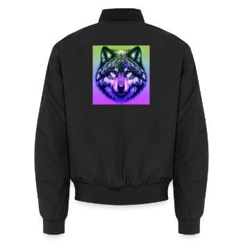 Loup - Bomber unisexe - noir - Dos - AI Model Male 185 light (185cm)
