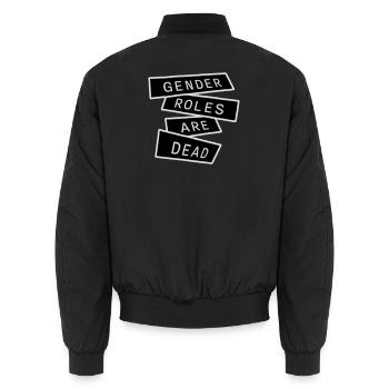 Les rôles de genre sont morts déclaration liberté - Bomber unisexe - noir - Dos - AI Model Male 185 light (185cm)