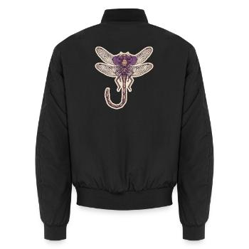 Cool Dragonfly - Unisex Bomber Jacket - black - Back - AI Model Male 185 light (185cm)