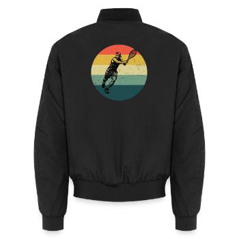 Geschenkidee für einen Tennis mit Tennis - Unisex Bomberjacke - Schwarz - Hinten - AI Model Male 185 light (185cm)