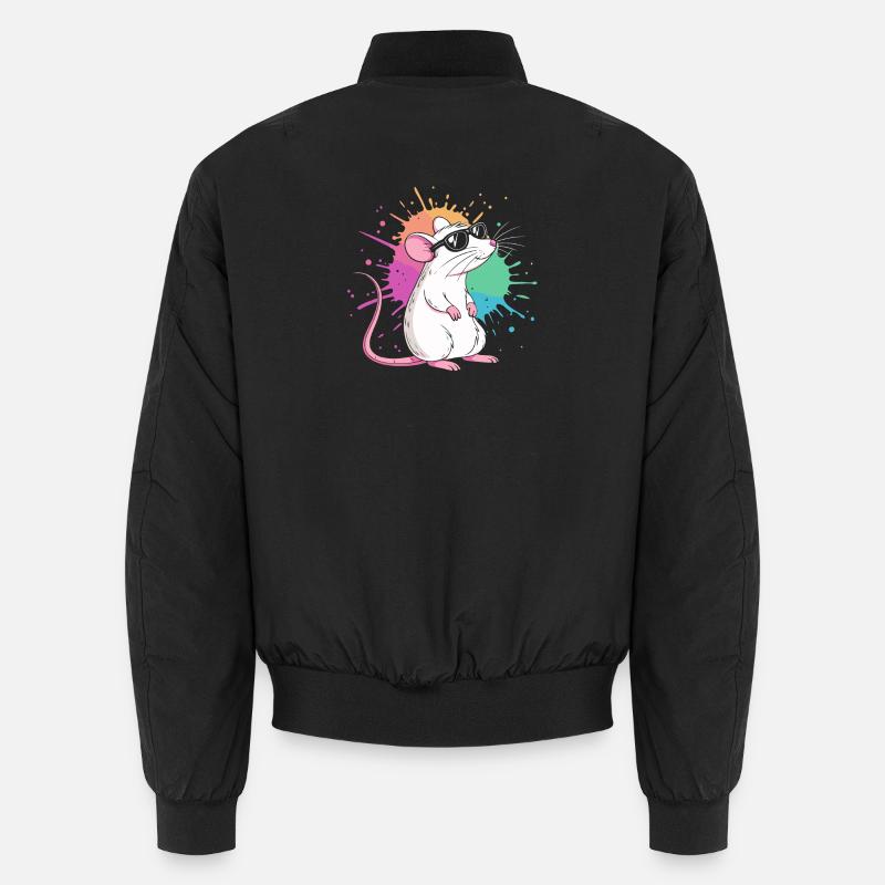 Elegante Ratte unter farbigen Splittern Unisex Bomberjacke