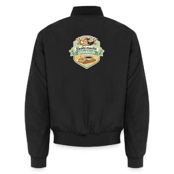Sushi macht glücklich Sticker - Unisex Bomberjacke - Schwarz - Hinten - AI Model Male 185 light (185cm)