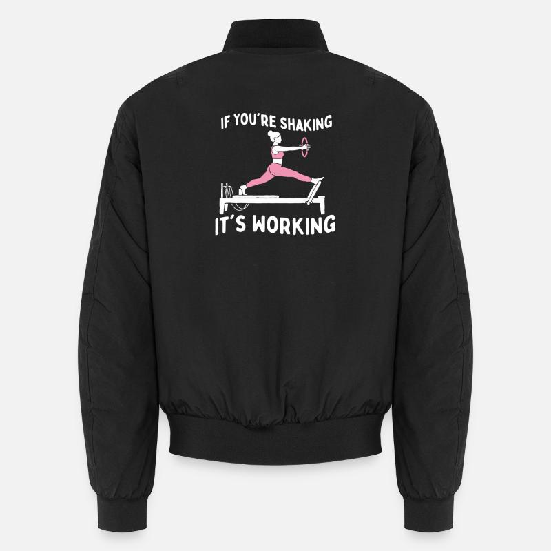 Wenn du schüttels, funktioniert es Pilates-Humor Unisex Bomberjacke