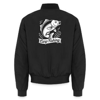 Pêche à la carpe - Bomber unisexe - noir - Dos - AI Model Male 185 light (185cm)