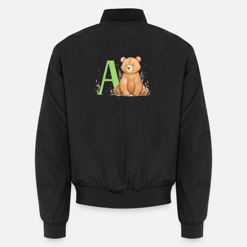 Alphabet Bär mit Großem A Unisex Bomberjacke